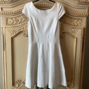 White ponte knit dress.